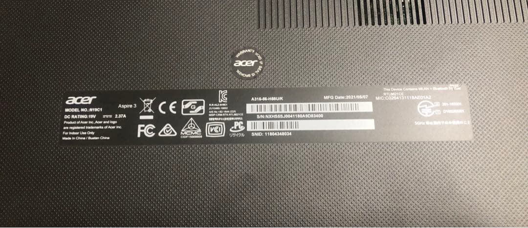 acer エイサー　Aspire A315-56 ノートPC ★お買い得品★