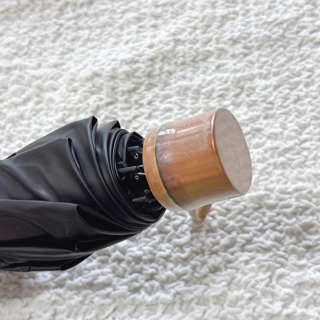 ロサブラン 日傘 3段折 黒 ピンク 完全遮光 折りたたみ 傘袋付き 晴雨兼用