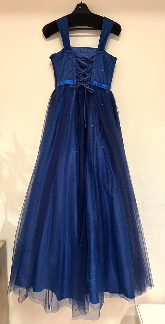 Annabelleジュニアドレス　ブルー花柄刺繍　発表会コンクール150-160