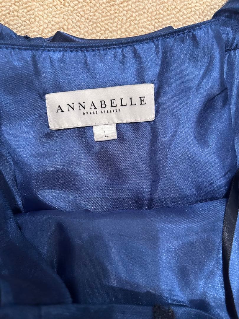 Annabelleジュニアドレス　ブルー花柄刺繍　発表会コンクール150-160