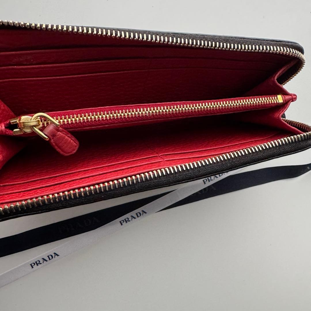 【極上美品】221 PRADA プラダL字ファスナー 長財布