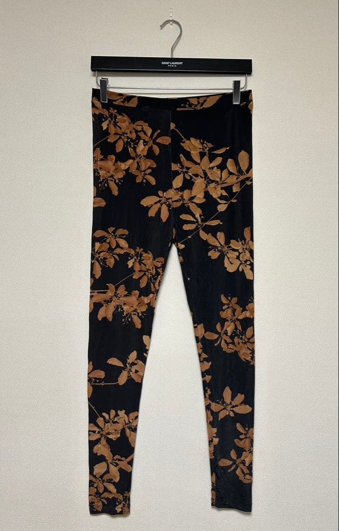 DRIES VAN NOTEN/花柄レギンス/size M/ブラック×ブラウン