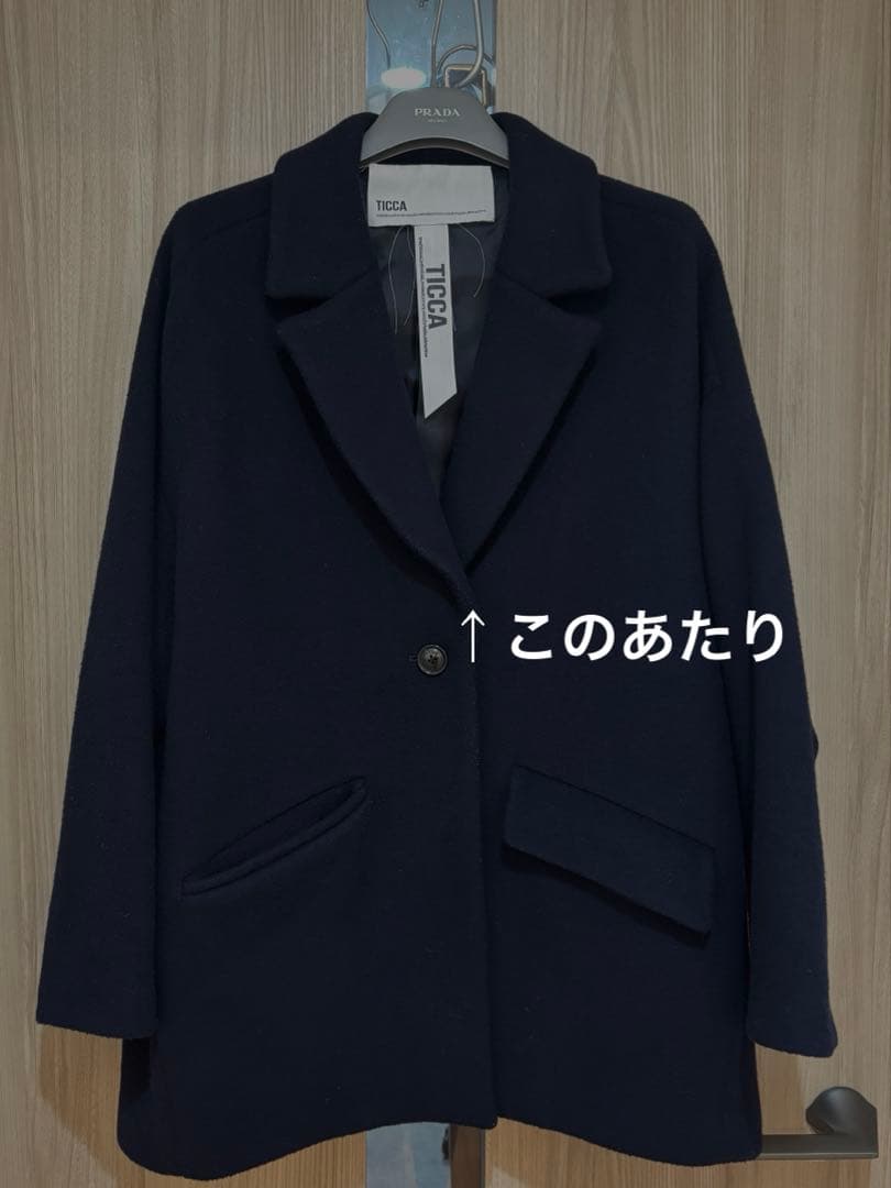 美品TICCAのジャケットコート/ネイビー完売製品ティッカ