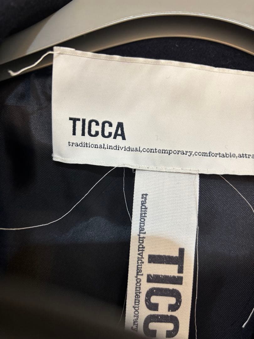 美品TICCAのジャケットコート/ネイビー完売製品ティッカ
