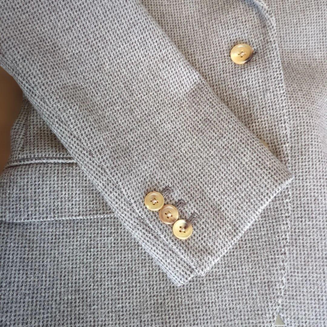 マーガレットハウエル　茶×グレー チェック柄 テーラードジャケット