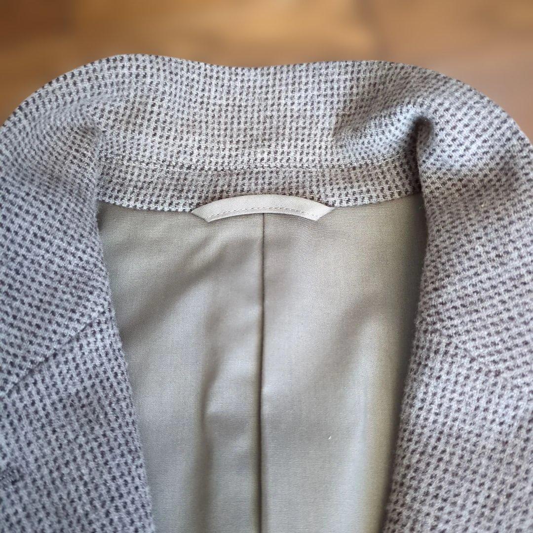 マーガレットハウエル　茶×グレー チェック柄 テーラードジャケット