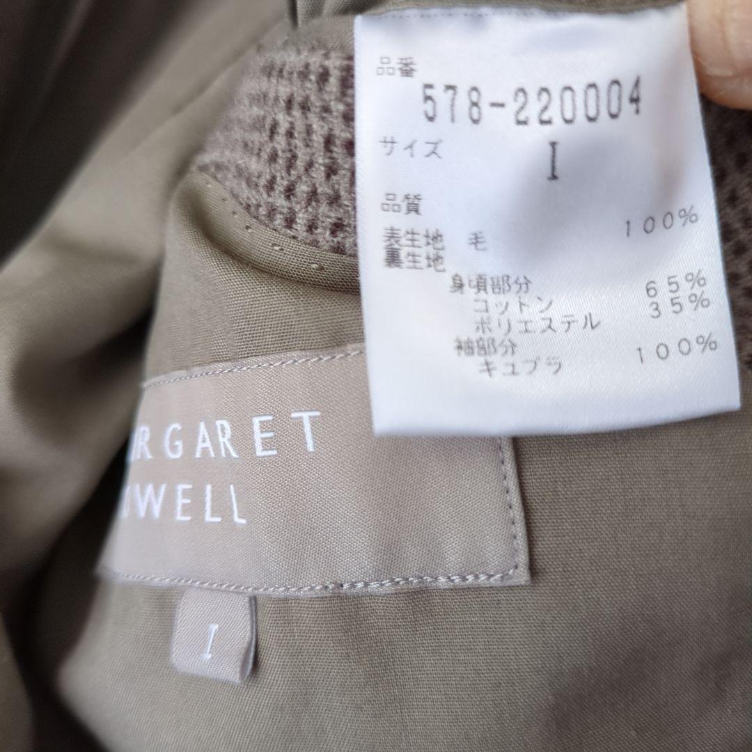 マーガレットハウエル　茶×グレー チェック柄 テーラードジャケット