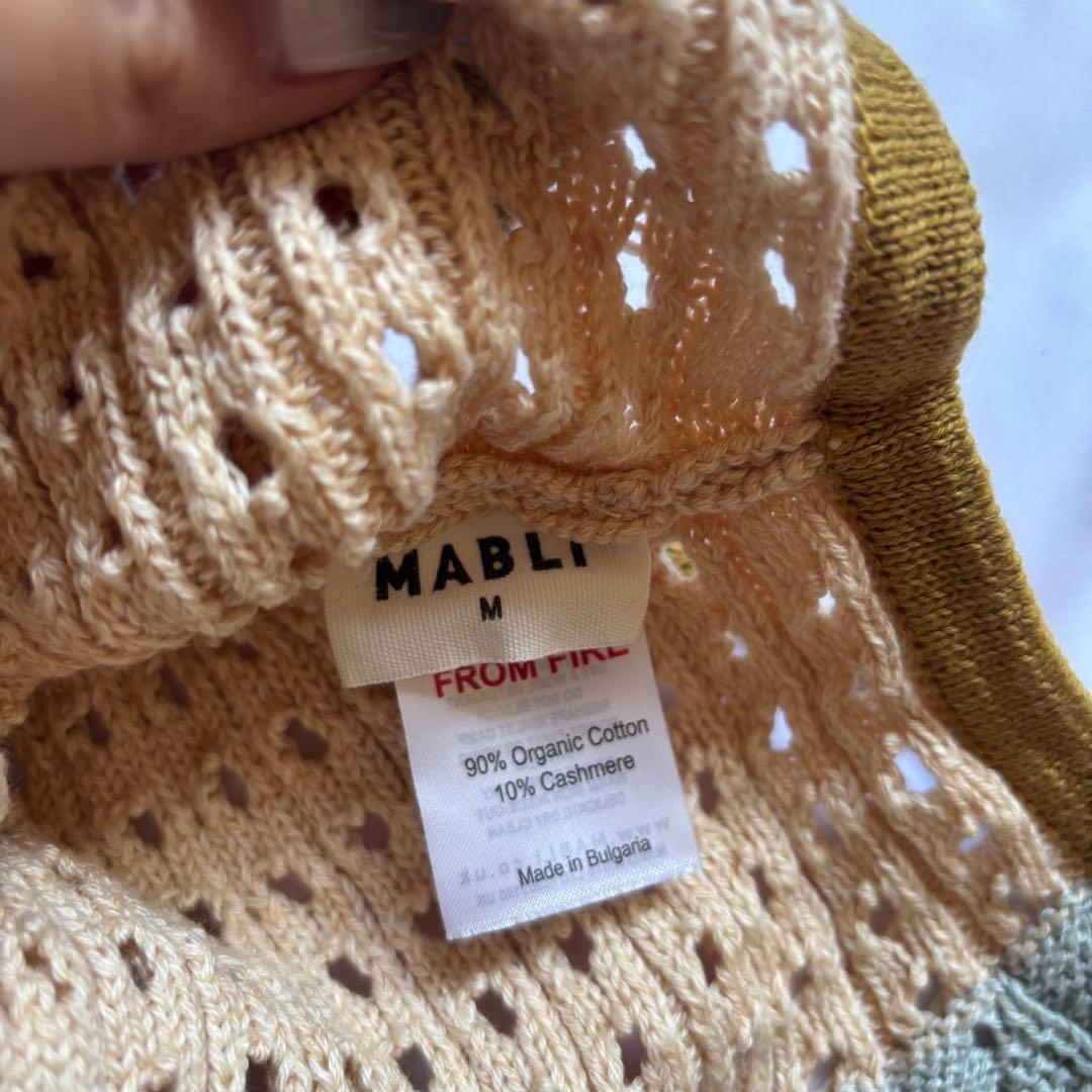 MABLI ニットロンパース 12m ボンネットM セット