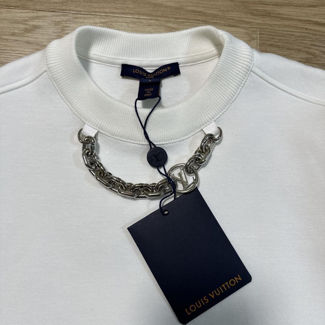 ルイヴィトン LVチェーン スナップスリーブクロップトップ Tシャツ S