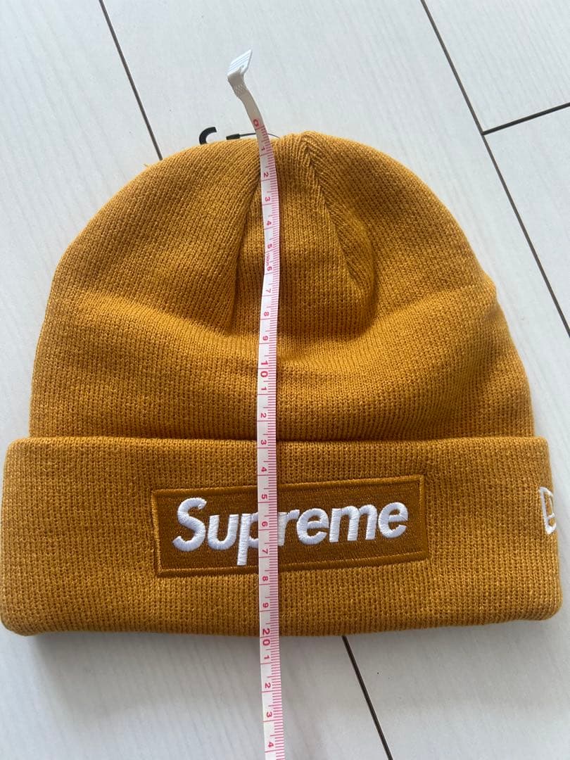Supremeビーニー　ボックスロゴニット帽　袋付き 新品正規品　キャメル系色