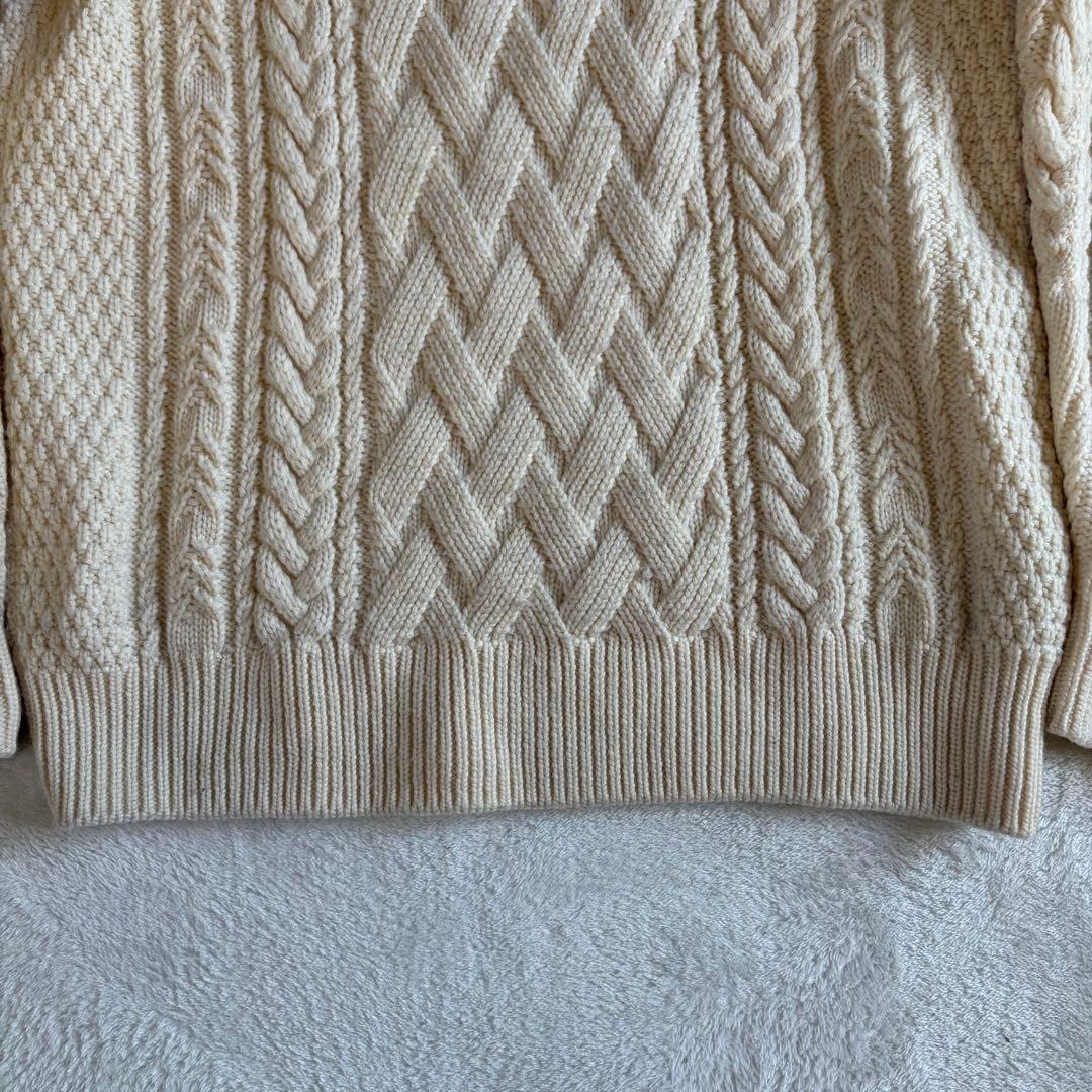 【美品】BATONER バトナー アラン編み クルーネックニット 生成り 1