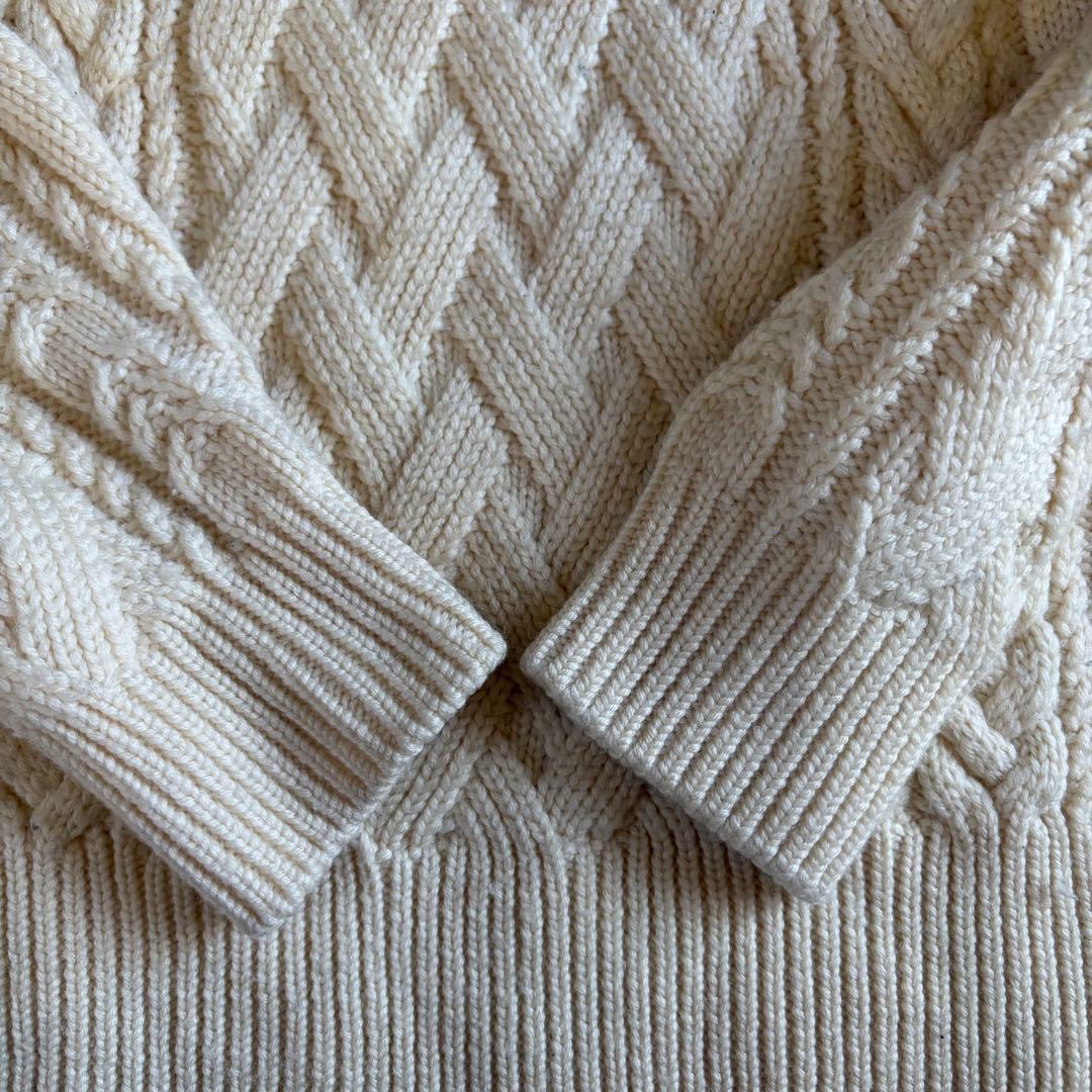 【美品】BATONER バトナー アラン編み クルーネックニット 生成り 1