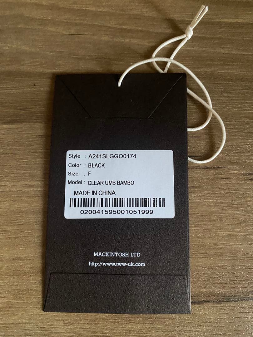 トラディショナルウェザーウェア BAMBOO CLEAR UMBRELLA 黒