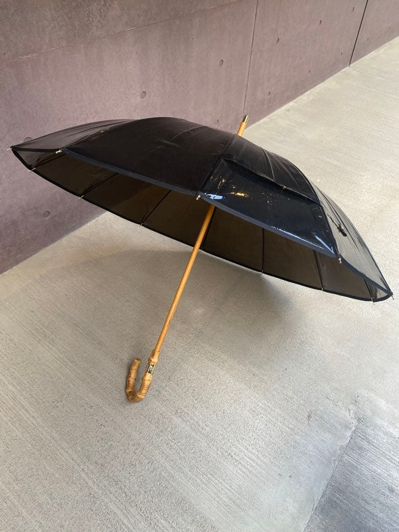 トラディショナルウェザーウェア BAMBOO CLEAR UMBRELLA 黒
