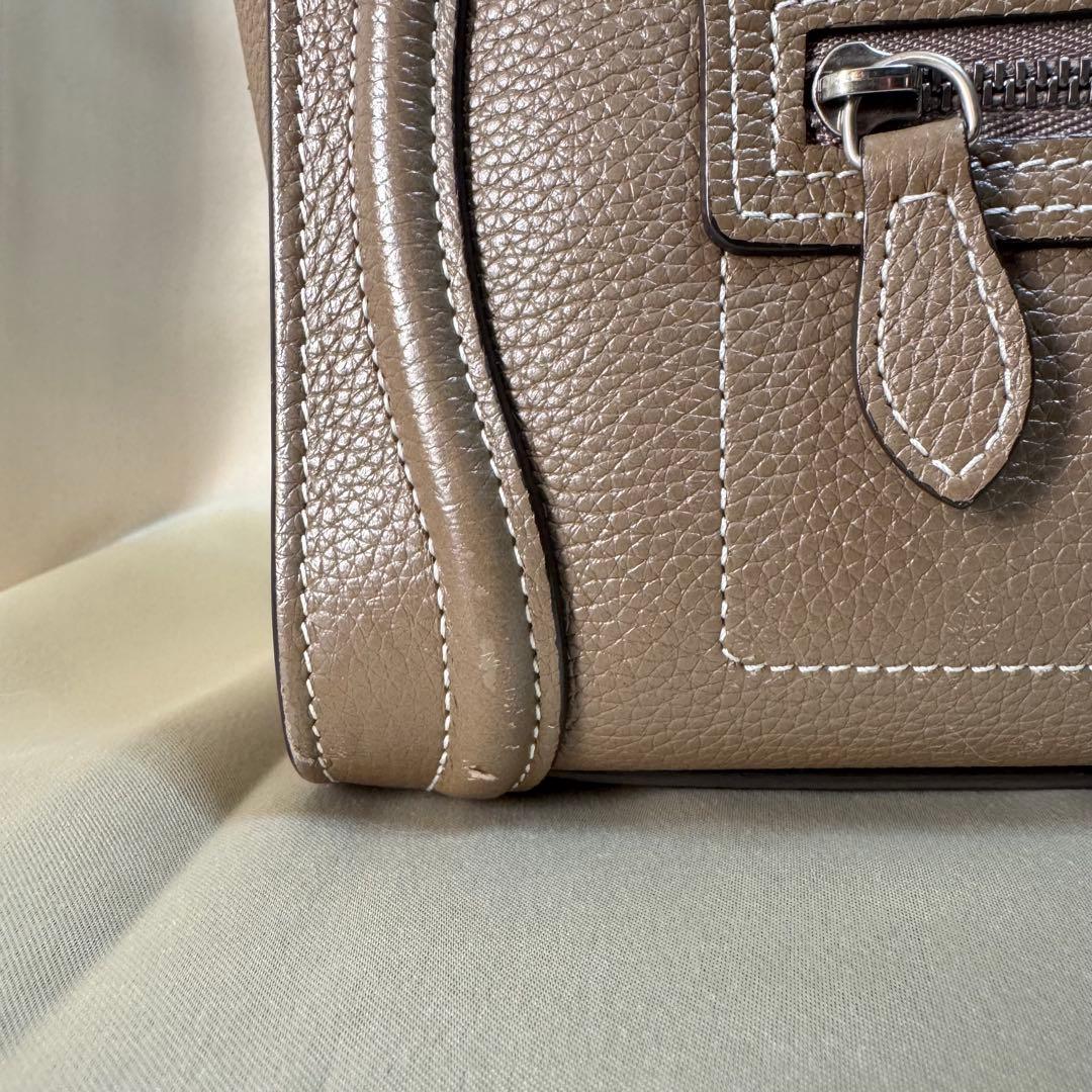 【CELINE】ラゲージ　ナノ　ドラムドカーフスキン　スリ