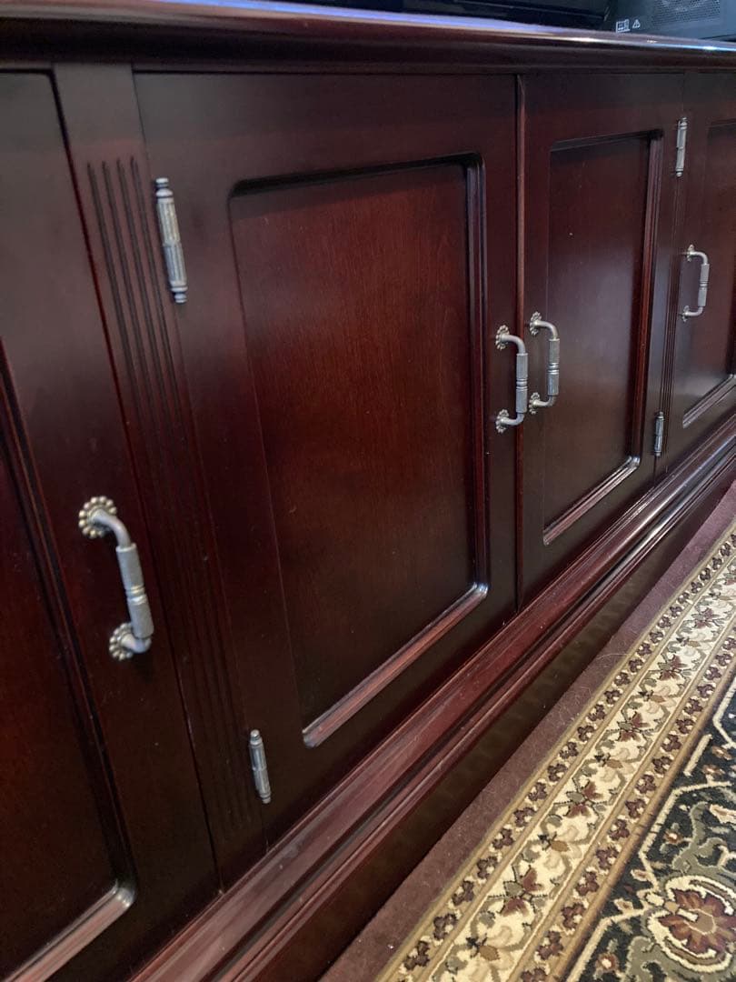 【琥珀さま専用】-☆書棚☆英国家具調☆高級感あり☆上下セット☆飾り棚（下段）