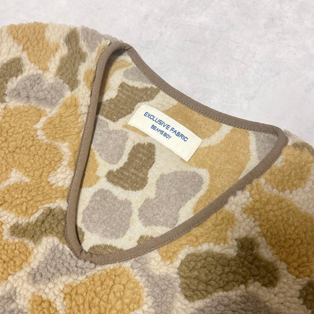 新品◇ BEAMSBOY◇ジャガード ボア プルオーバー◇BEIGE