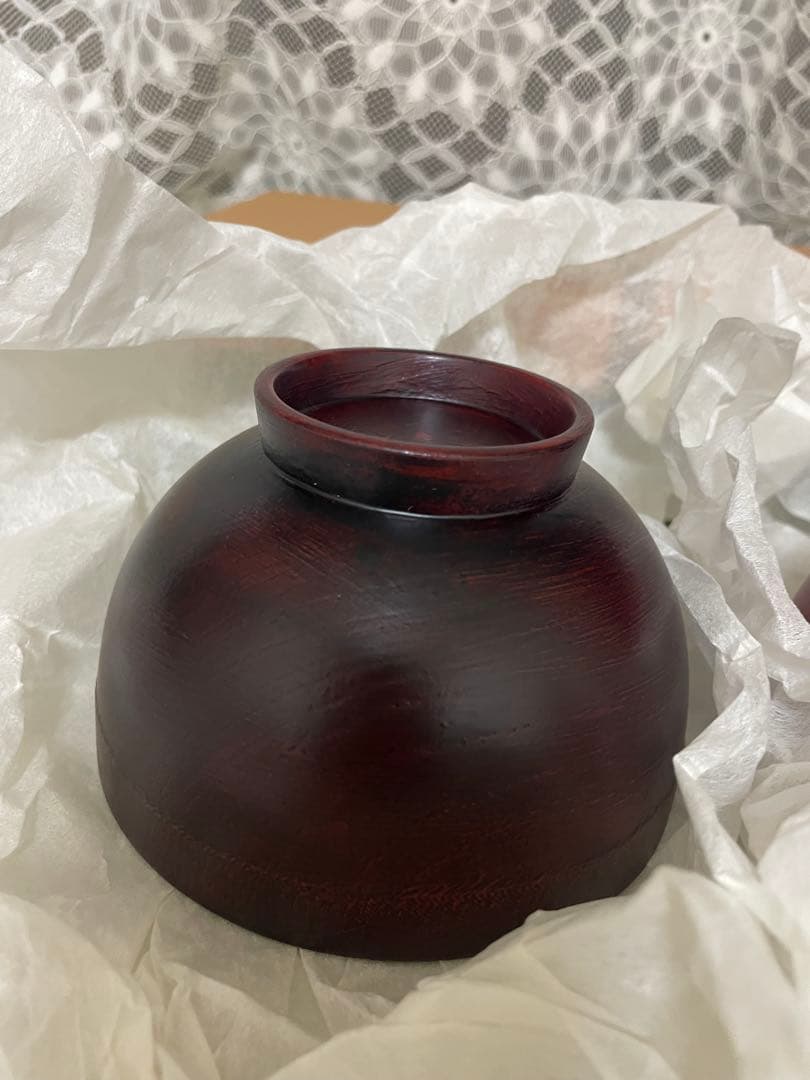 漆塗り汁椀　2個セット　渕布刷毛　曙　根来　山岸厚夫