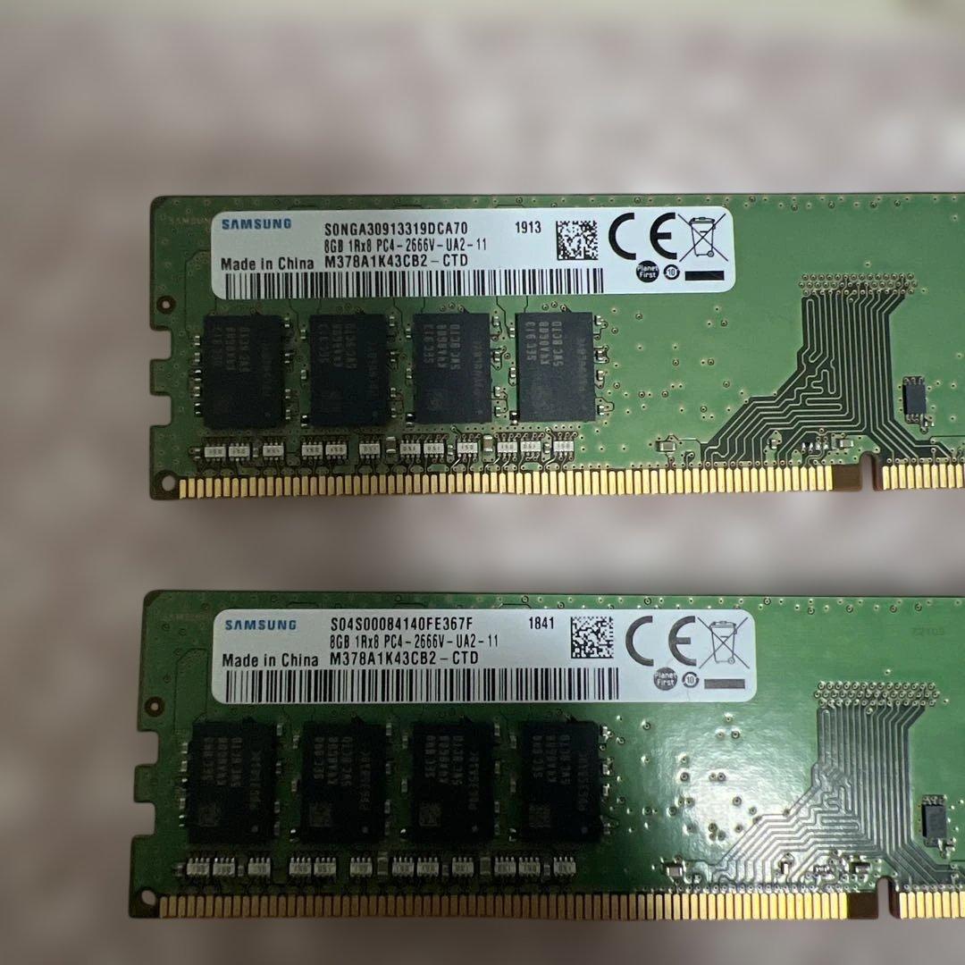 Samsung 8GB DDR4 メモリ 2枚