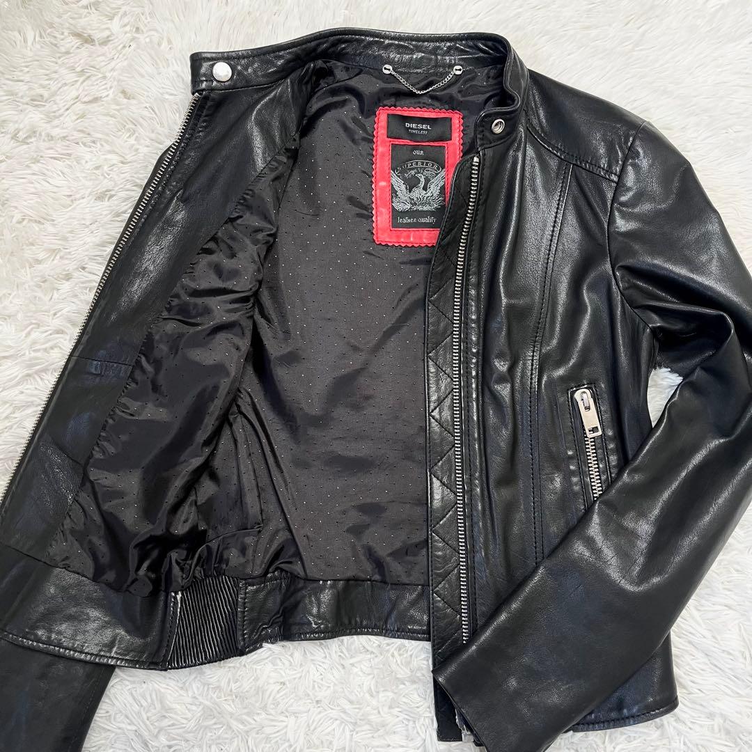 【極美品】ディーゼル シングルライダース ジャケット ラムレザー 羊革