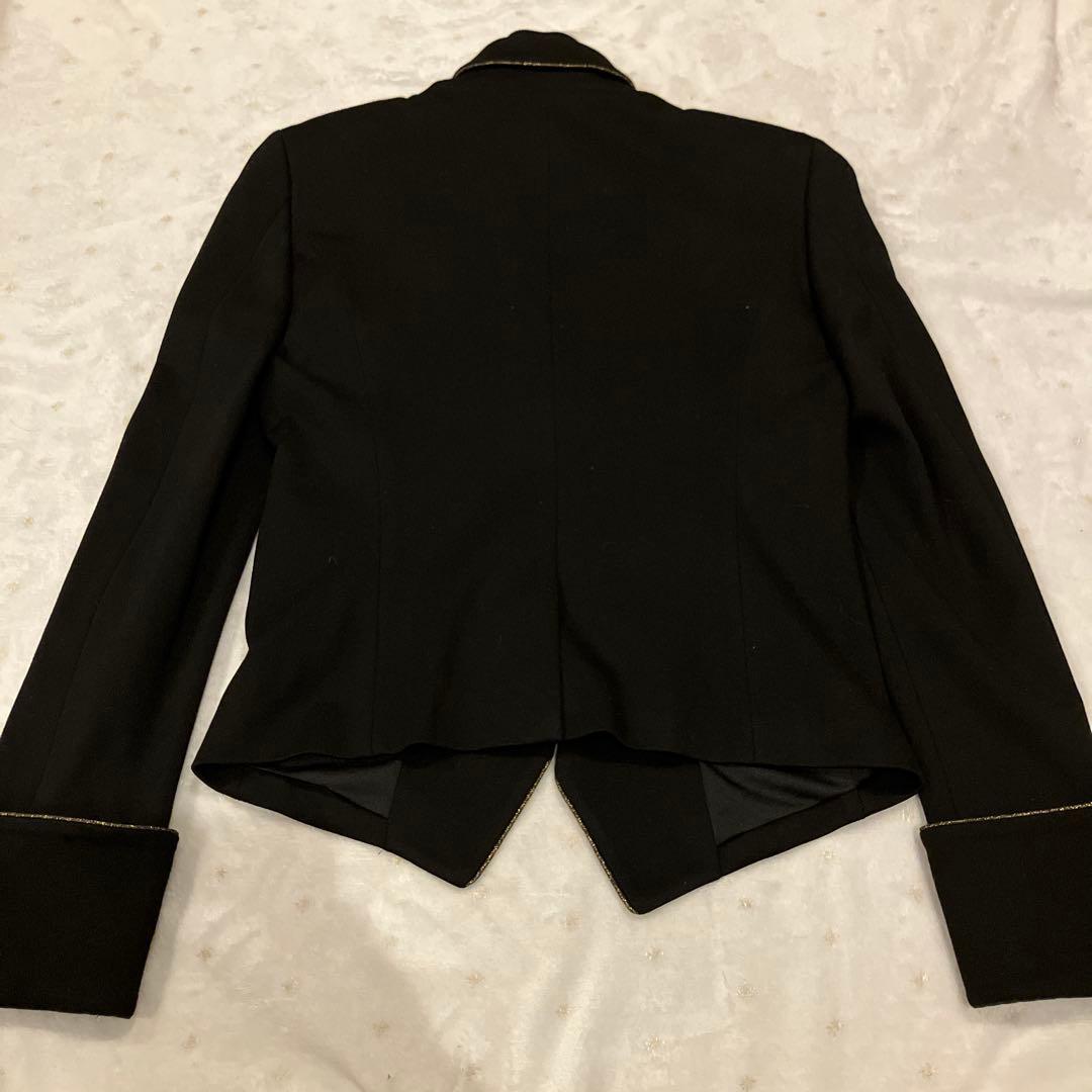 極美品　ナポレオンジャケット　金ボタン　ショート丈 ブラック モード系 軍服風