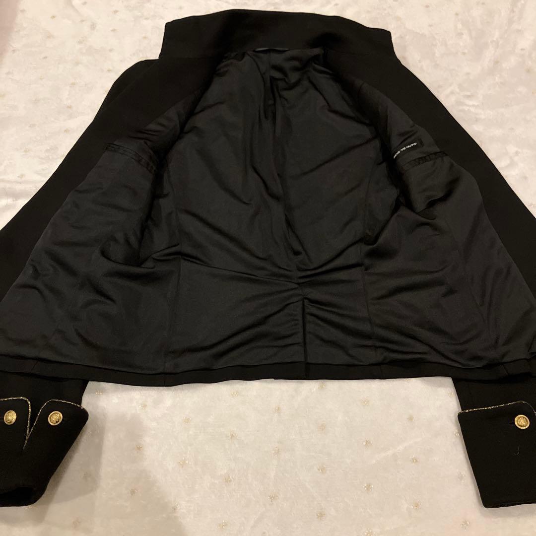 極美品　ナポレオンジャケット　金ボタン　ショート丈 ブラック モード系 軍服風