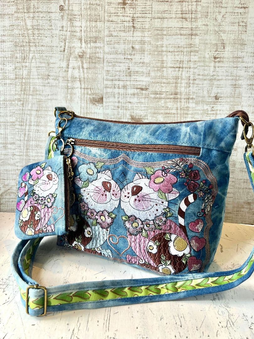 ＊お纏めリクエスト＊ライトブルーWデニム刺繍のショルダーバッグなど