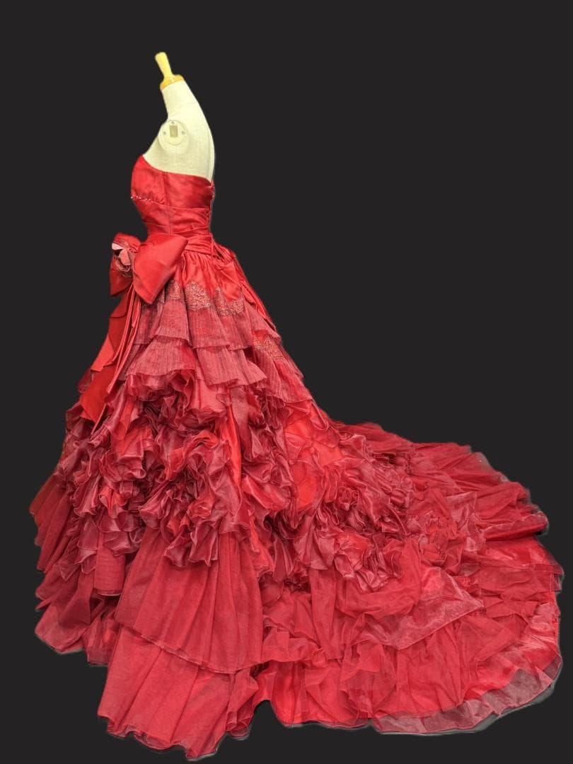 【ラファさま専用】赤 カラードレス リボン 豪華 パーティ 演奏会 7～11号