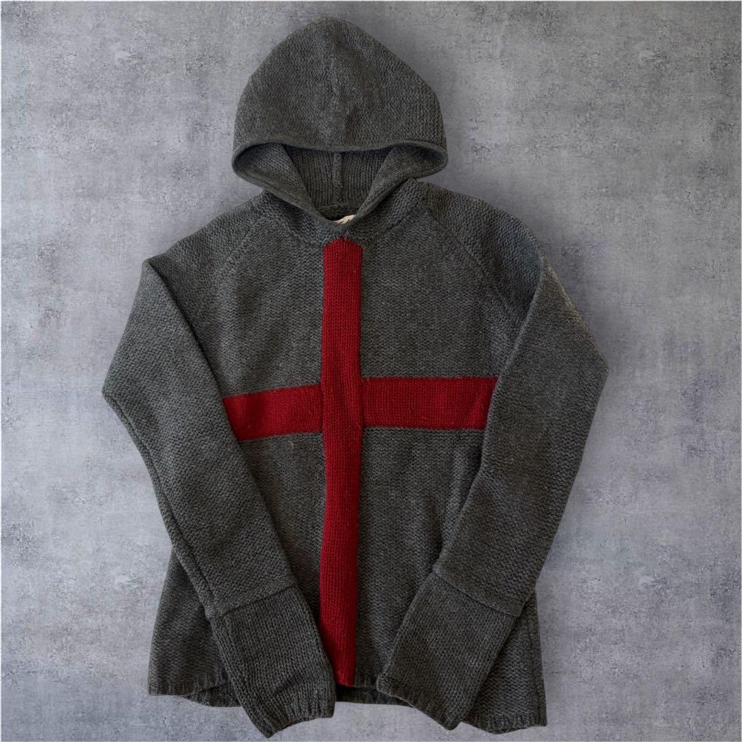 Fake LONDON フード付きニット　90s〜00s