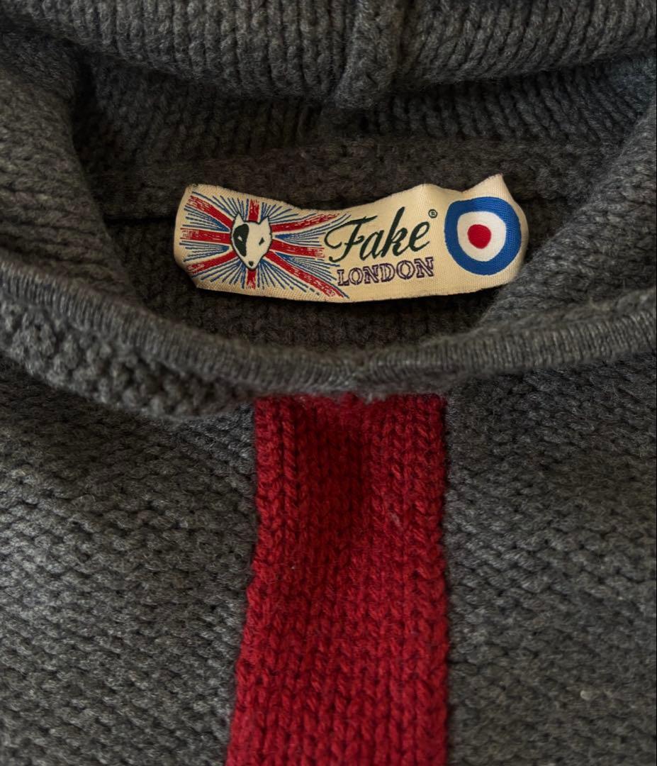 Fake LONDON フード付きニット　90s〜00s
