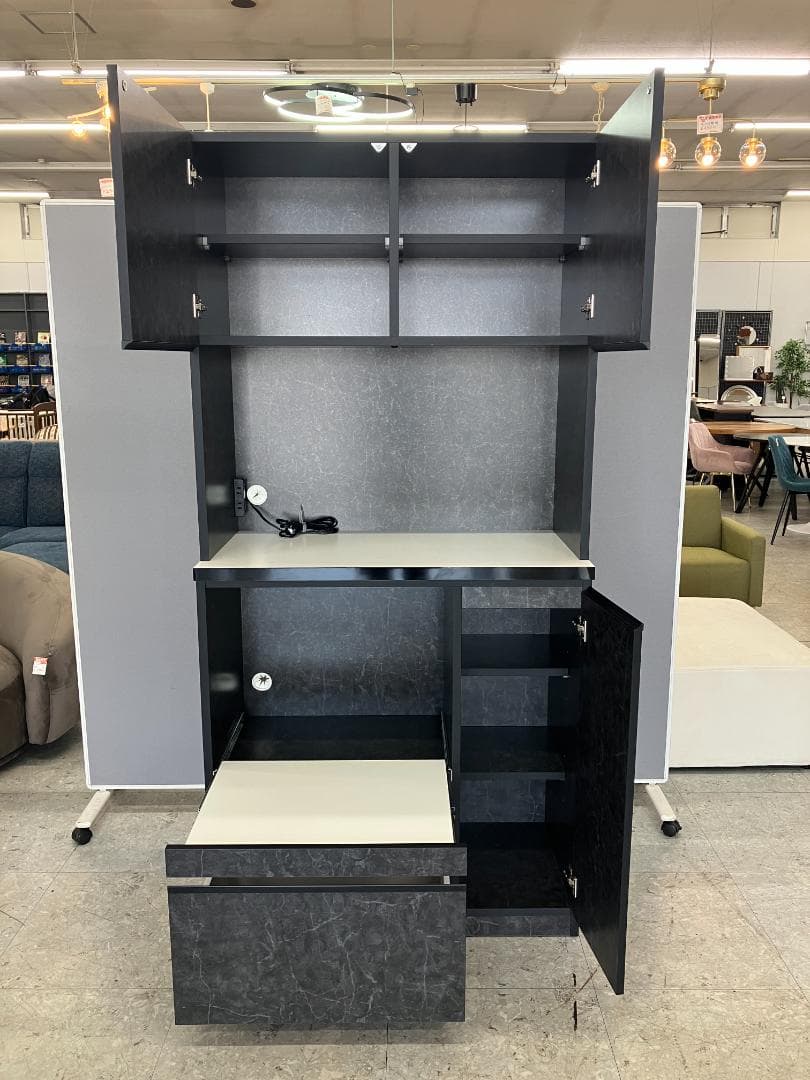 食器棚 ブラック