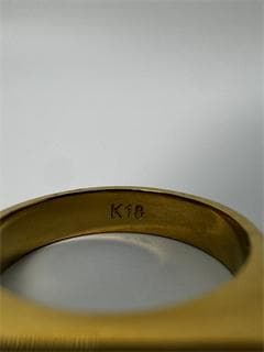 《最高品質/日本製18金》K18ゴールド 四角形リング3.35g 11号