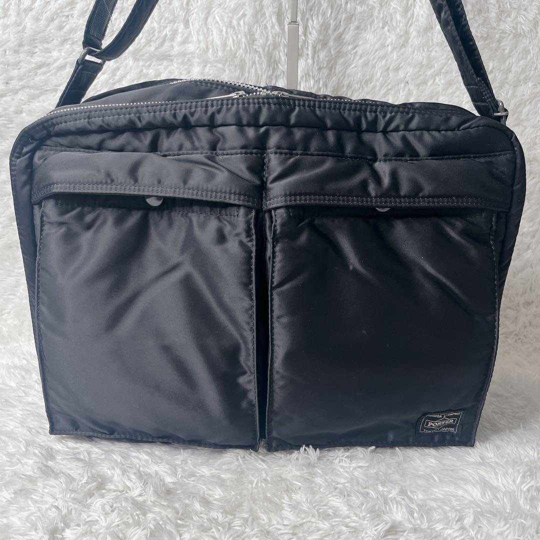 美品 ポーター タンカー XL 二層式 ショルダーバッグ ブラック 大容量 黒