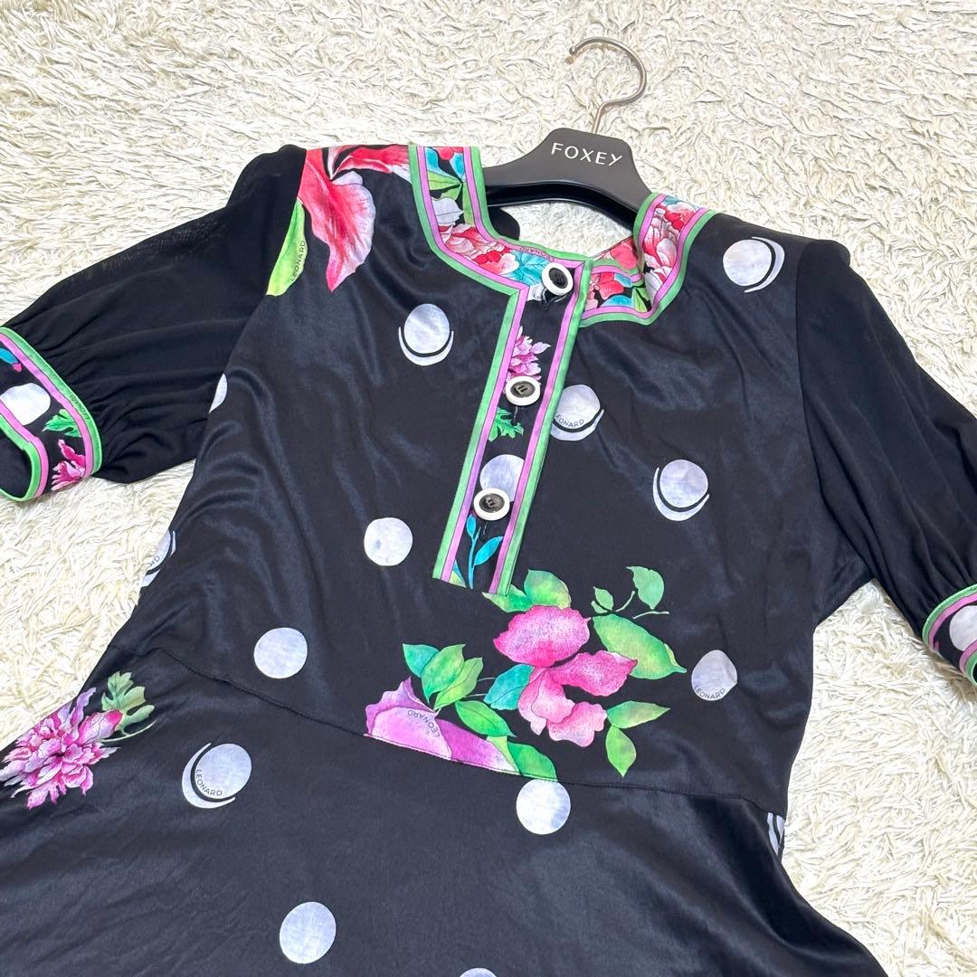 大きいサイズ　希少　LEONARD レオナール カンカン　水玉　フリルワンピース