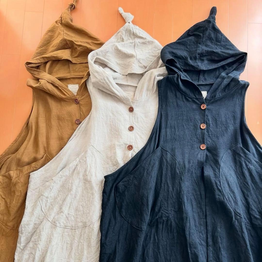 marche de soeur 人気作家coya フード ポッチリネンベスト