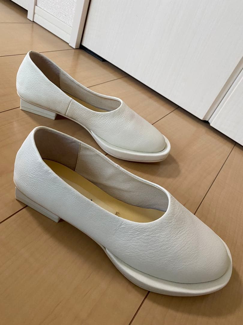 nagonstansナゴンスタンスレザーフラットシューズ オフホワイト37