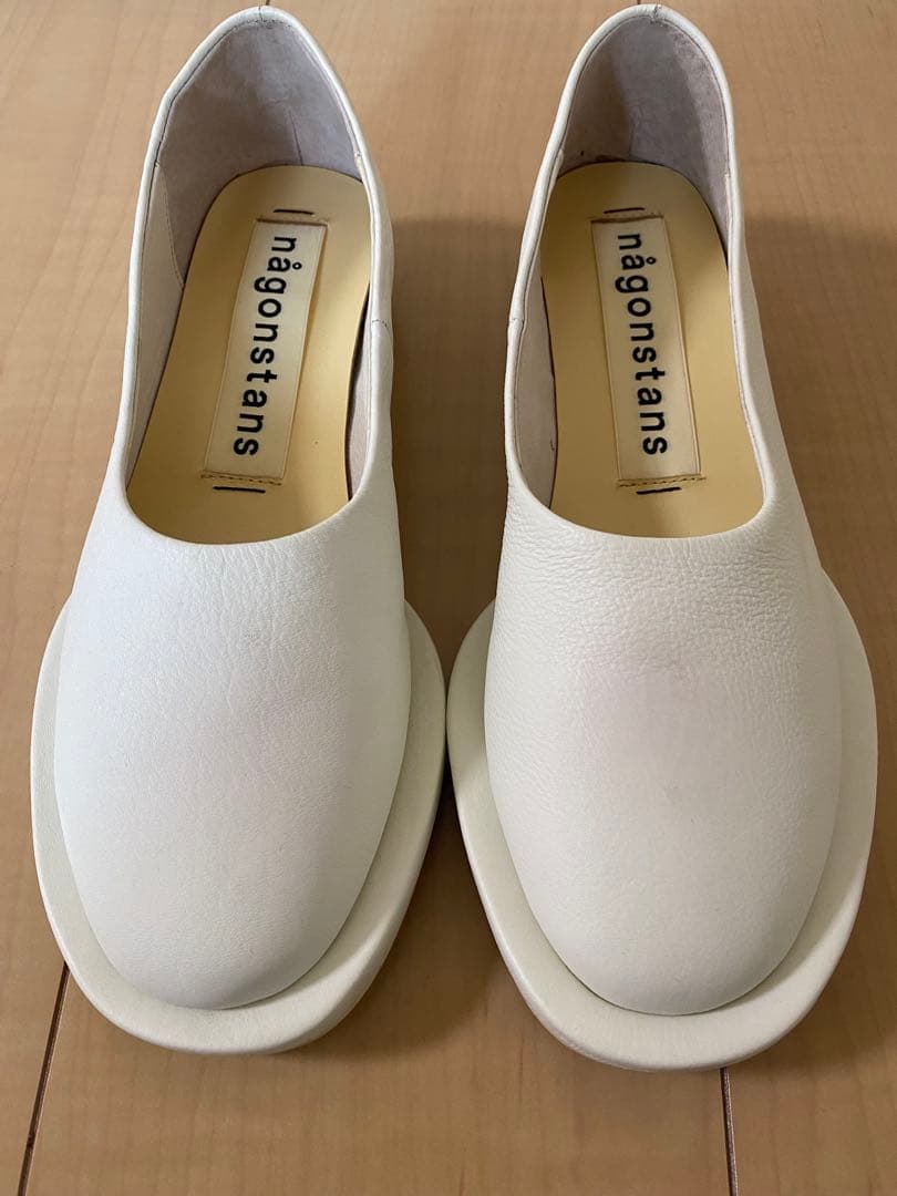 nagonstansナゴンスタンスレザーフラットシューズ オフホワイト37