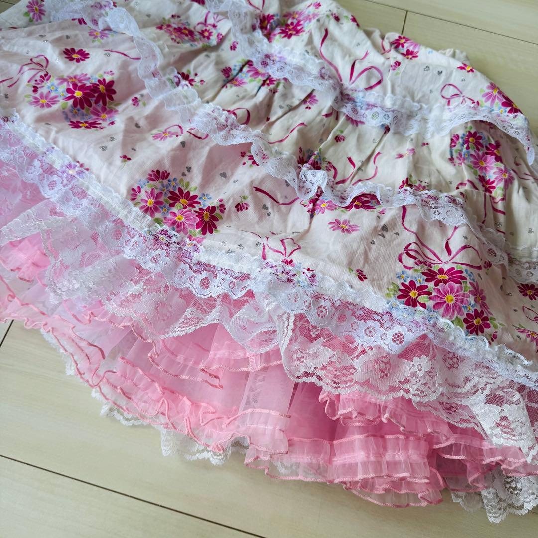 大人　浴衣ドレス　セパレート　花柄 ピンク 浴衣・帯セット