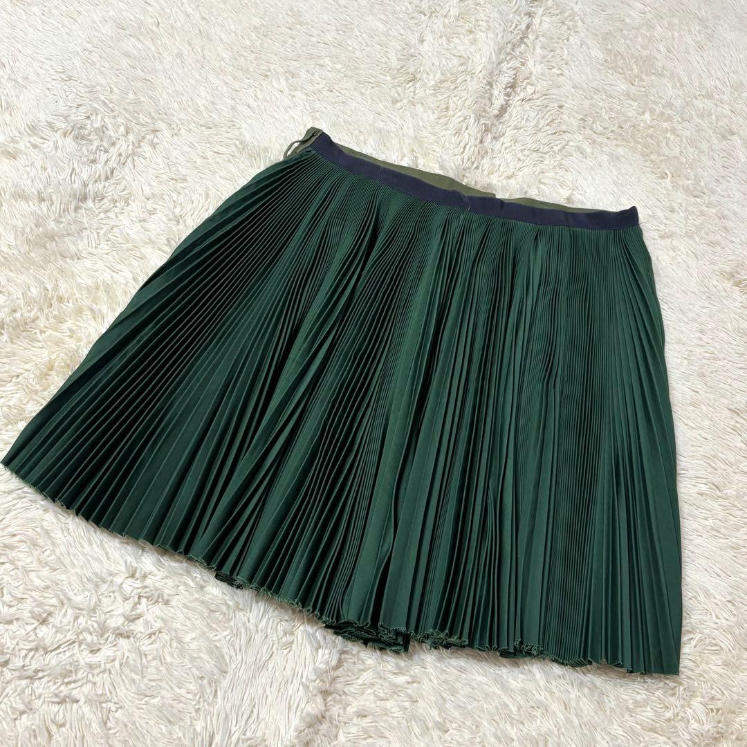 sacai サカイ プリーツ切替 キュロット風パンツ ドッキング プリーツ