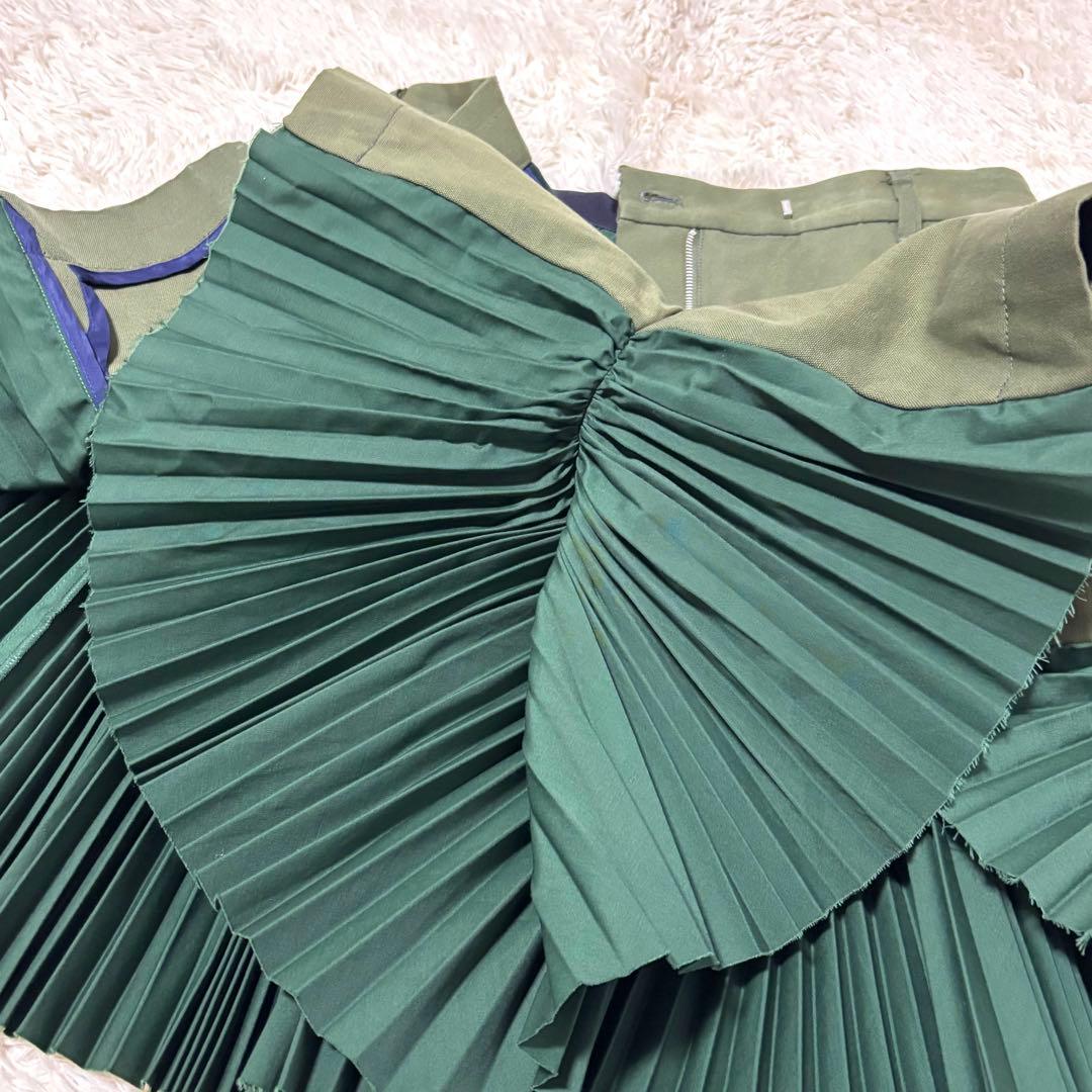 sacai サカイ プリーツ切替 キュロット風パンツ ドッキング プリーツ