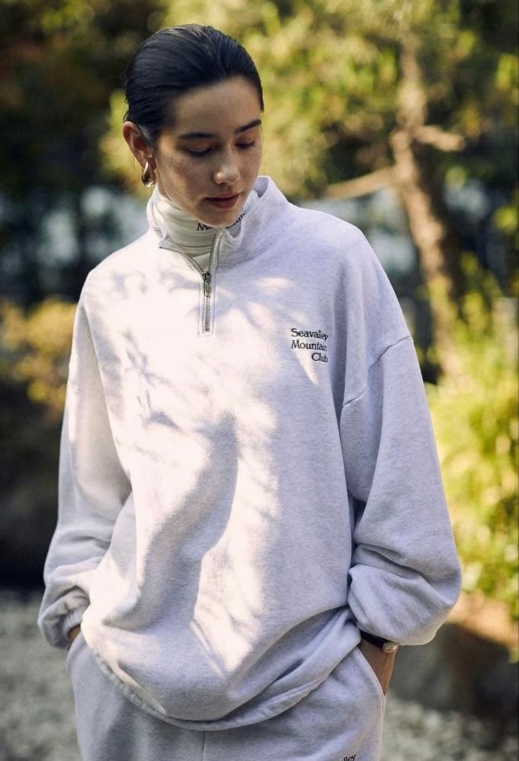 SEA ハーフジップスウェットプルオーバー ネイビー