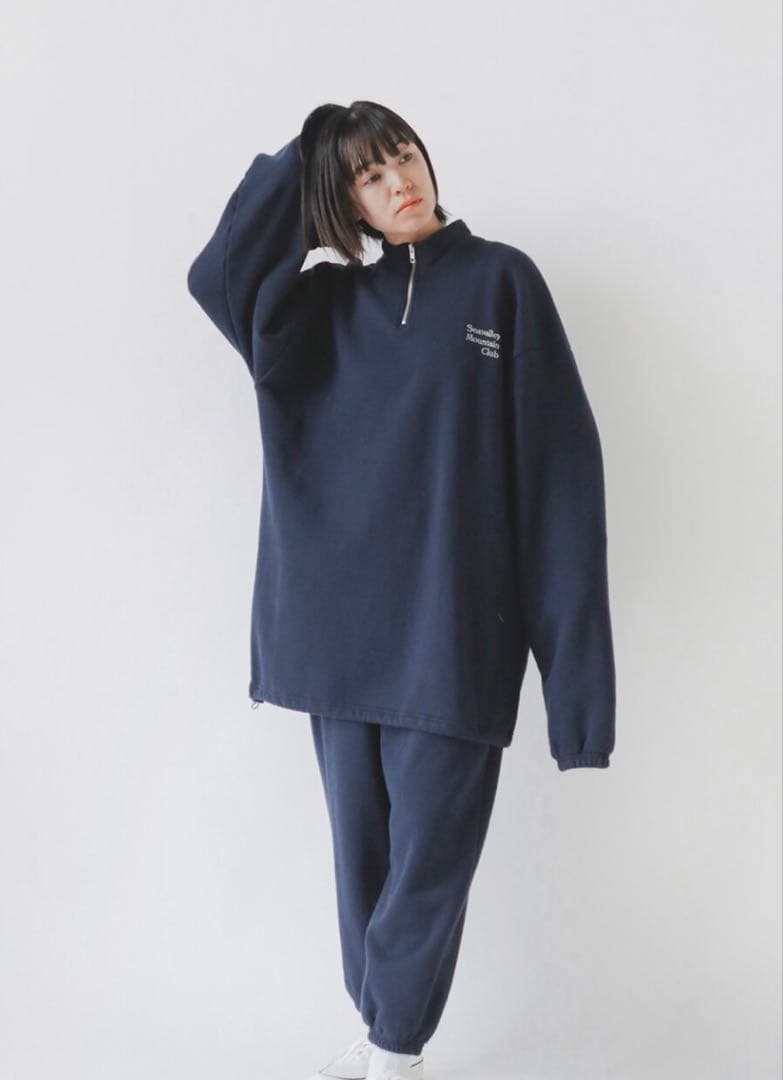 SEA ハーフジップスウェットプルオーバー ネイビー