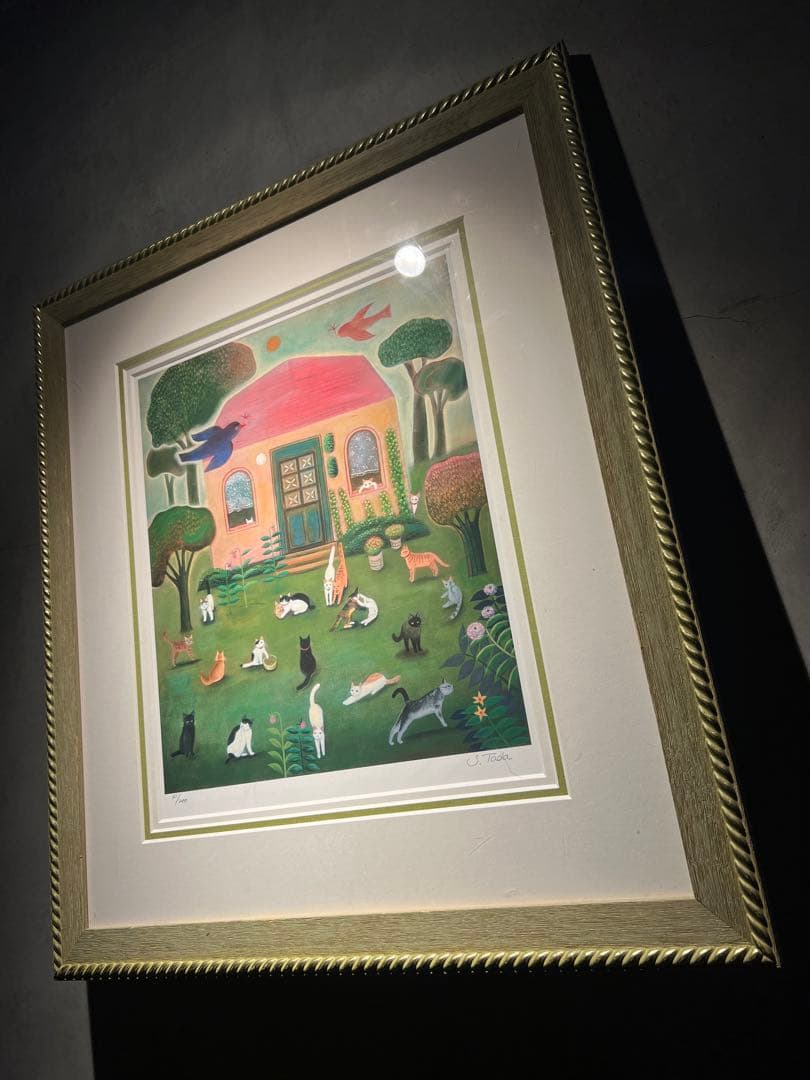 多田すみえ【猫の集まり】lithograph