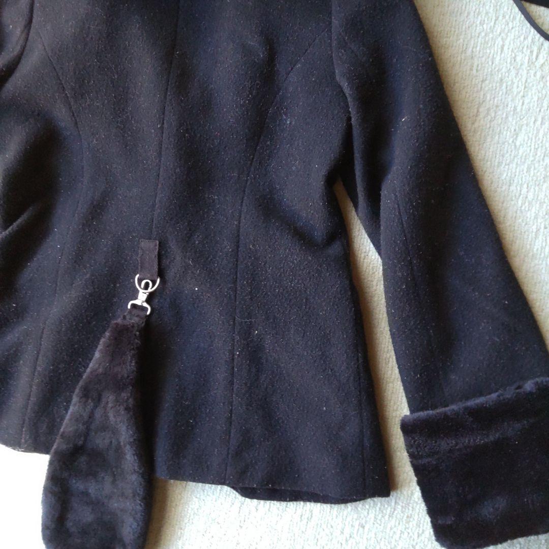 【PEACE NOW】猫耳フード付きブラックショートコート