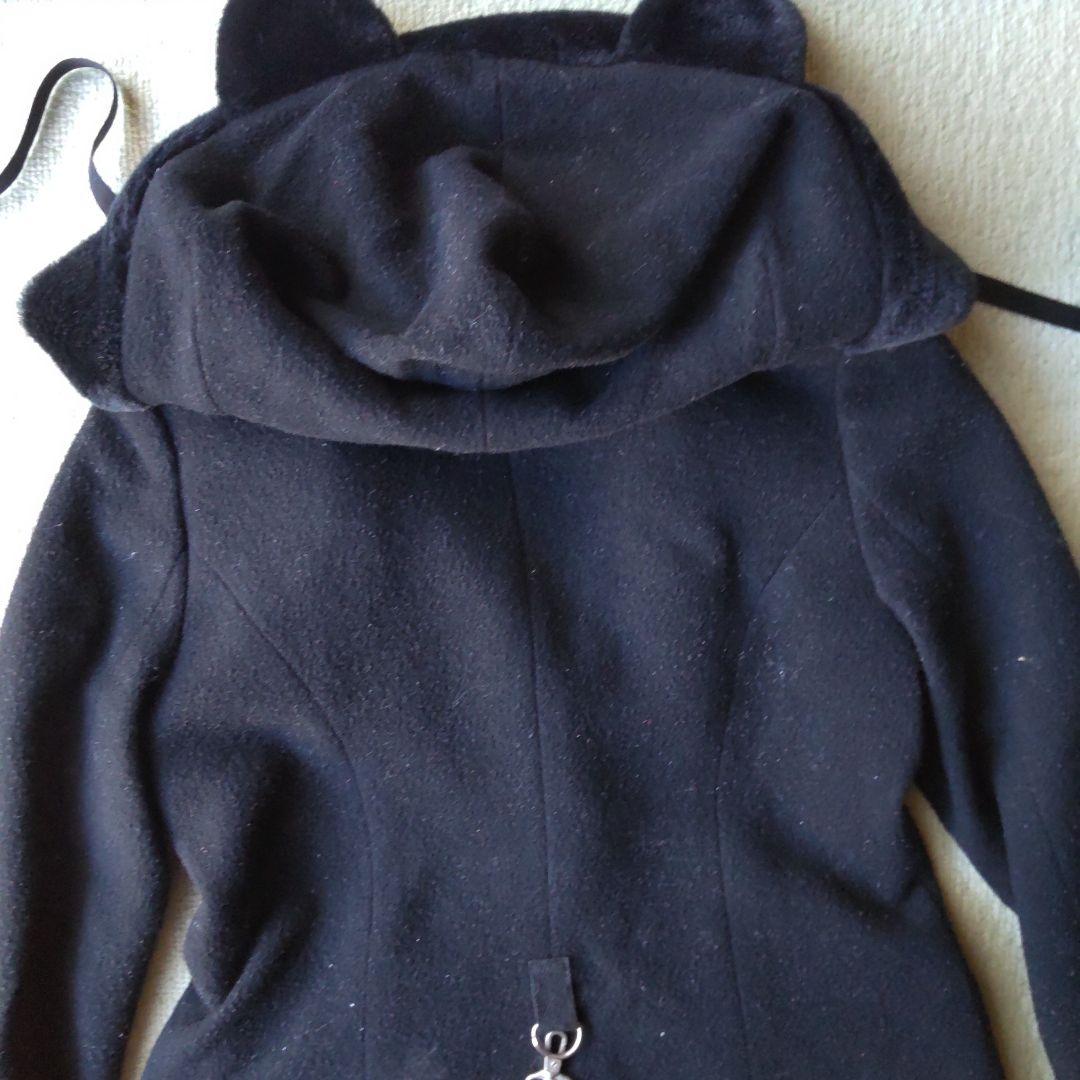 【PEACE NOW】猫耳フード付きブラックショートコート