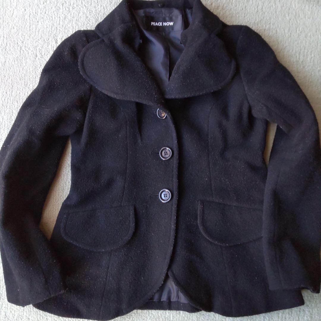 【PEACE NOW】猫耳フード付きブラックショートコート