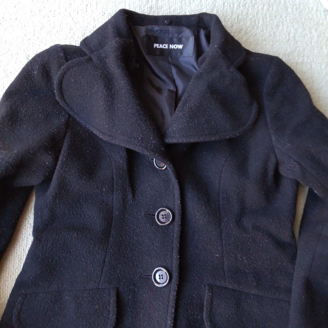 【PEACE NOW】猫耳フード付きブラックショートコート