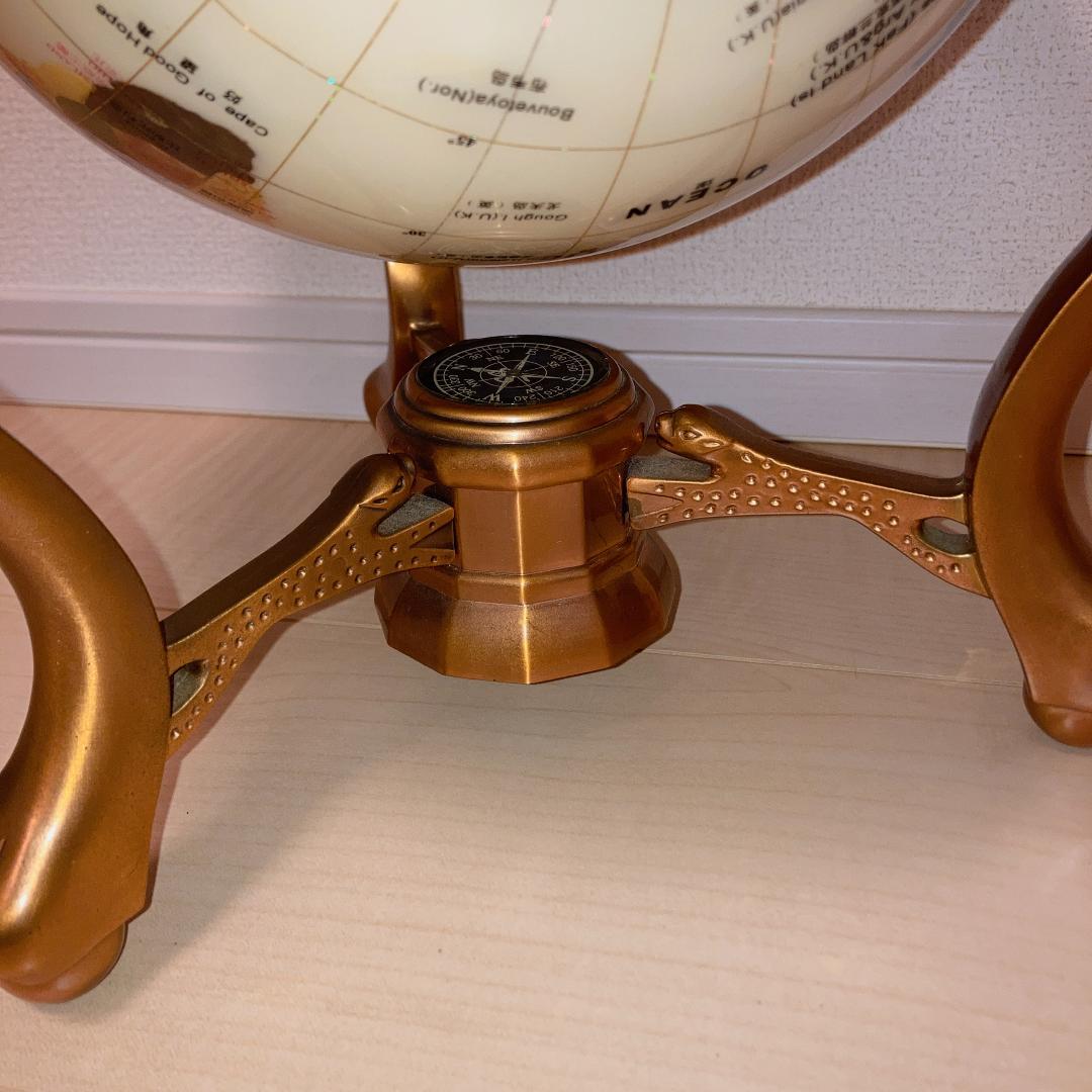 宝石地球儀 大型 天然石 パワーストーン 卓上 高級インテリア 3脚