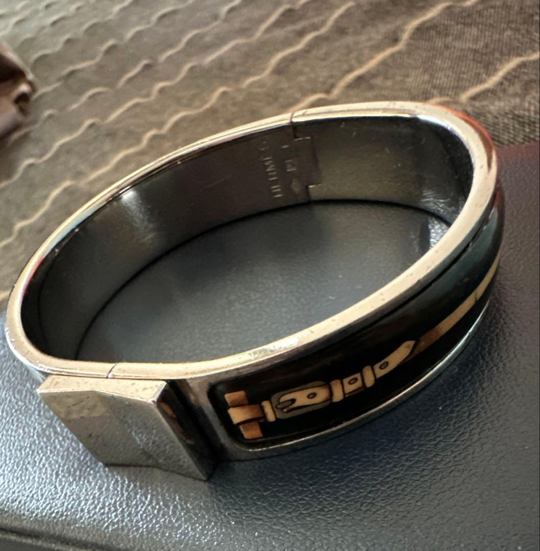 HERMES エルメス❤訳あり　ロック エマイユ バングル ベルトモチーフ柄