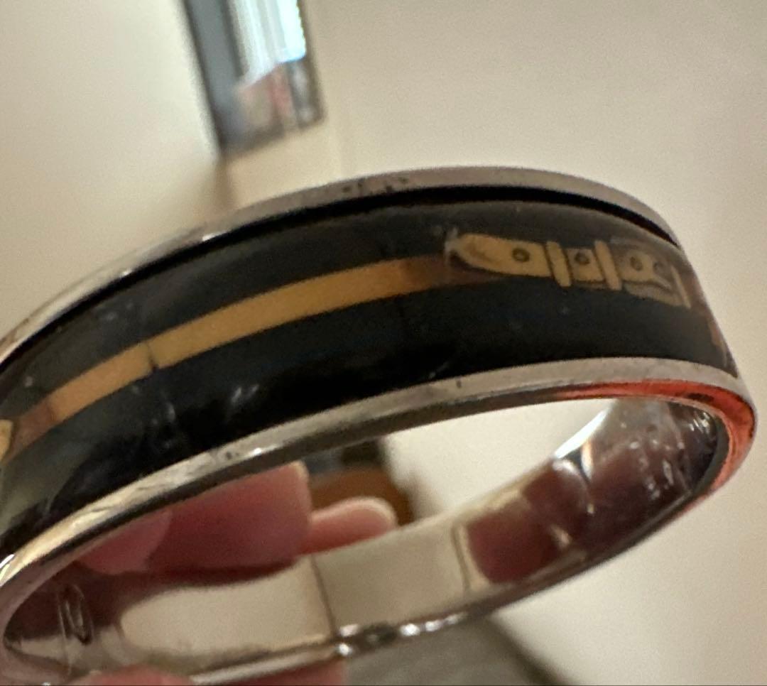 HERMES エルメス❤訳あり　ロック エマイユ バングル ベルトモチーフ柄